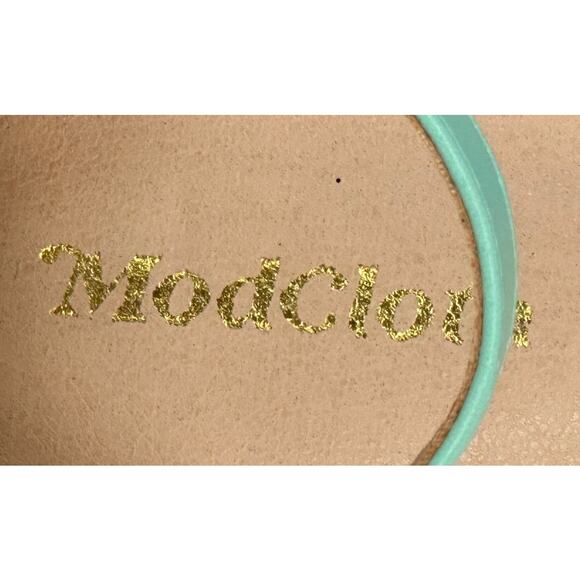 Modcloth Fun Direction Bee Embroidered Mint Heel Sandals 6 - Picture 7 of 8